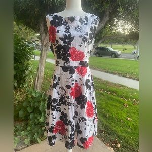iHot cotton blend sleeveless boat neck white with black and red roses. 3X
